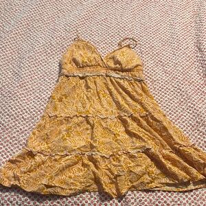 No Boundaries Sunshine Yellow Floral Tiered Sundress